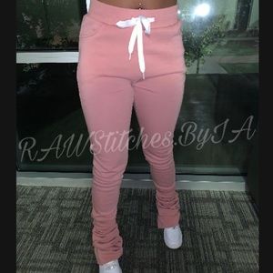 Pink Stacked Sweatpants